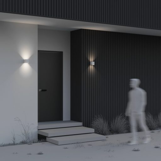 FULTON fehér kültéri homlokzatvilágító lámpa, 10 cm magas, 400 lm