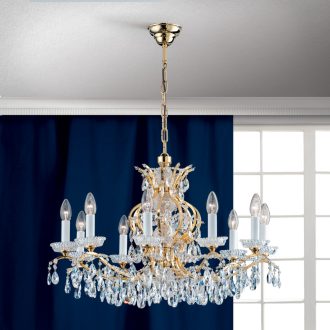 Nagoya kristály csillár, arany, 76 cm, 10xE14