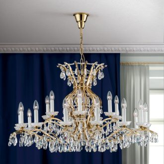 Nagoya kristály csillár, arany, 110 cm, 21xE14