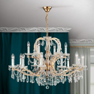 Klassisch kristály csillár, arany, 95 cm, 18xE14