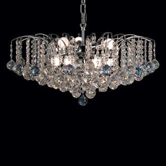 Klassisch kristály csillár, króm, 62 cm, 9xE14