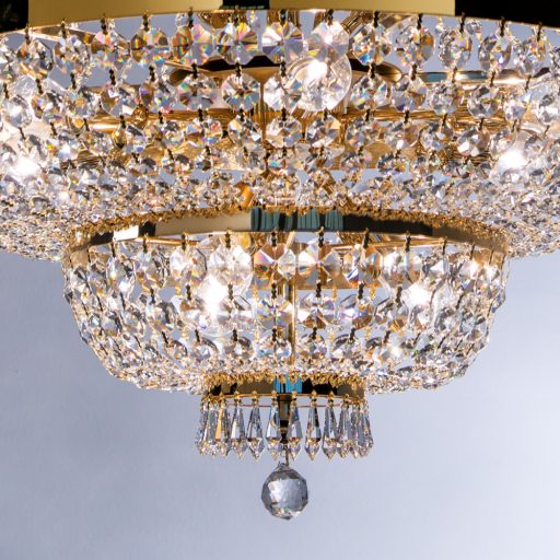 Sheraton kristály csillár, arany, 70 cm, 0xE27