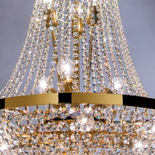 Sheraton kristály csillár, arany, 70 cm, 0xE27