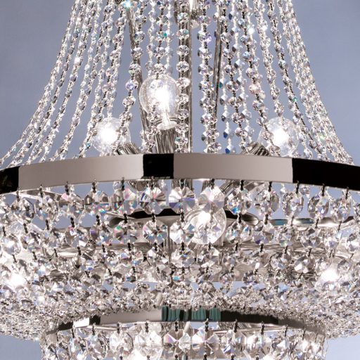 Sheraton kristály csillár, króm, 0 cm, 0xE27