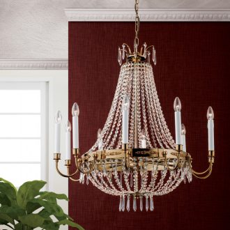 Empire Crystal kristály csillár, arany, 84 cm, 10xE14