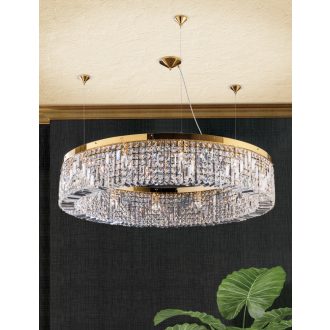 RING kristály csillár, arany, 110 cm, 12xE14