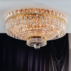 Ambassador kristály mennyezeti lámpa, arany, 60 cm, 9xE27