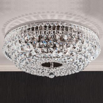Sheraton kristály mennyezeti lámpa, króm, 45 cm, 6xE14