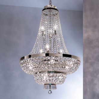 Sheraton kristály mennyezeti lámpa, króm, 70 cm, 0xE27