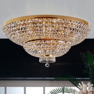 Sheraton kristály mennyezeti lámpa, arany, 105 cm, 15xE27