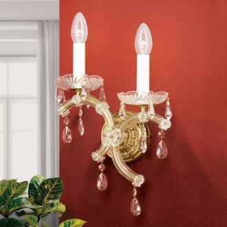 Klassisch kristály fali lámpa, arany, 2xE14