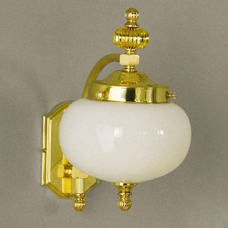   Wiener Nostalgie klasszikus fali lámpa réz, opál búra, 1xE27