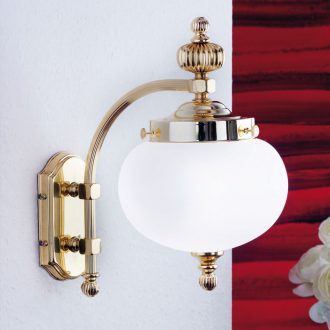   Wiener Nostalgie klasszikus fali lámpa réz, opál búra, 1xE27