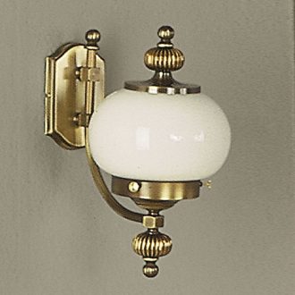   Wiener Nostalgie klasszikus fali lámpa patina, opál búra, 1xE27