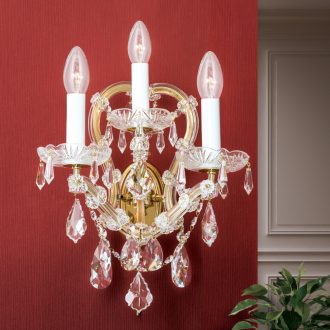 Klassisch kristály fali lámpa, arany, 0 cm, 3xE14