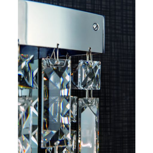 RING kristály fali lámpa, króm, szögletes, 2xE14