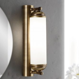   Wiener Nostalgie klasszikus fürdőszobai tükörmegvilágító patina, opál búra, 1xE14