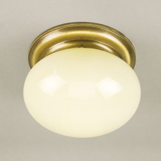 Wiener Nostalgie klasszikus mennyezeti lámpa patina, sárga búra, 2xE27