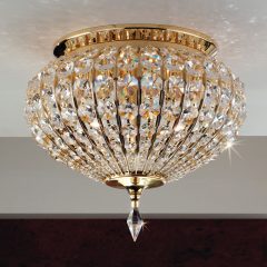Hirohito kristály mennyezeti lámpa, arany, 34 cm, 3xE27