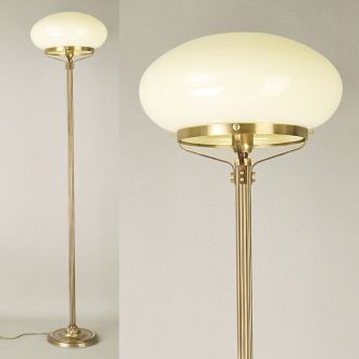 Wiener Nostalgie klasszikus állólámpa patina, sárga búra, 1xE27